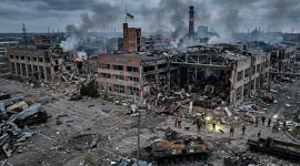 Ilustrasi kompleks industri militer di Kiev, Ukraina. (AI)