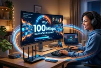 Ilustrasi kecepatan internet 100 Mbps.