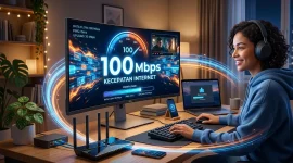 Ilustrasi kecepatan internet 100 Mbps.