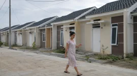 Ilustrasi deretan rumah sederhana di kawasan perumahan KPR subsidi pemerintah. (Satuteks.com)