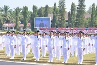 Presiden Prabowo Subianto memimpin Upacara Pelantikan Pamong Praja Muda (PPM) Angkatan XXXIII Institut Pemerintahan Dalam Negeri (IPDN) Tahun 2026. (Dok. Setpres)