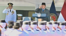 Presiden Prabowo Subianto memimpin Upacara Pelantikan Pamong Praja Muda (PPM) Angkatan XXXIII Institut Pemerintahan Dalam Negeri (IPDN) Tahun 2026. (Dok. Setpres)