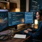 Ilustrasi seorang prompt engineer AI sedang bekerja.