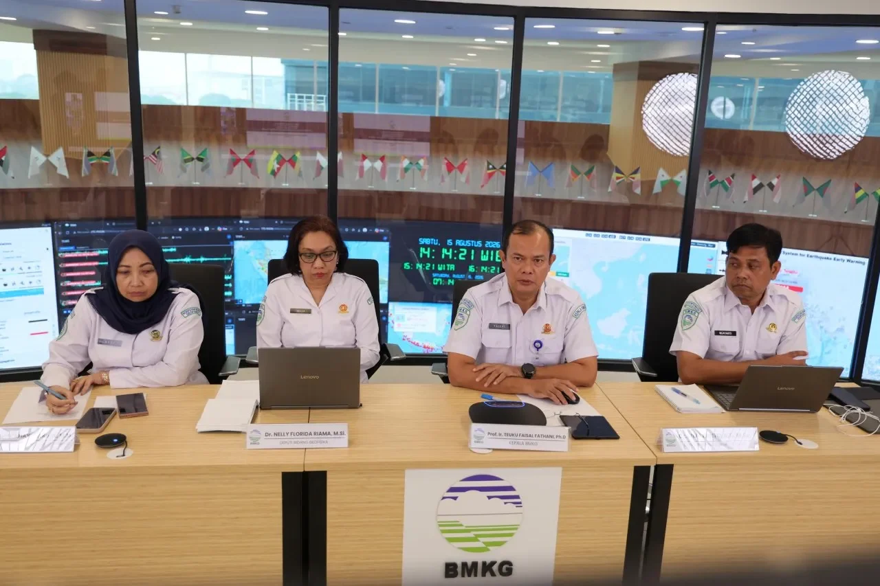 Konferensi pers Badan Meteorologi, Klimatologi, dan Geofisika (BMKG). (Dok. BMKG)