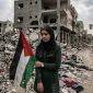 Ilustrasi wilayah Gaza Palestina yang hancur. (AI)