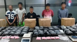 Bareskrim Polri Ringkus Enam Tersangka Kurir Narkoba Lintas Provinsi. (Dok. Humas Polri)